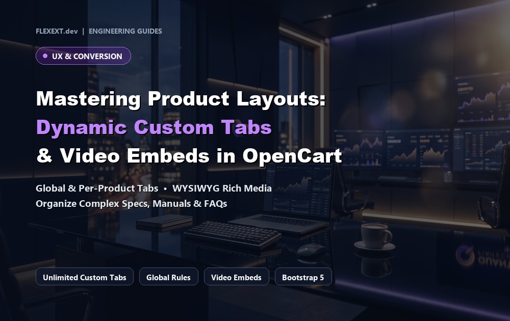 Mastering Product Layouts in OpenCart: Dynamic Custom Tabs & Video Embeds