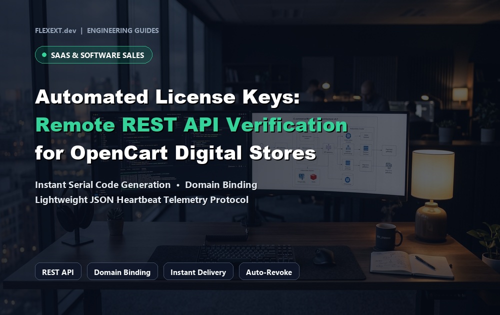Automated License Key Generation & Remote REST API Verification for Digital Software Stores in OpenCart