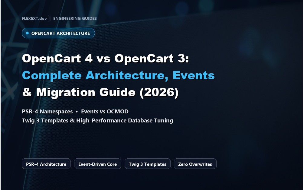 OpenCart 4 vs OpenCart 3: Complete Architecture, Extensions & Migration Guide (2026)