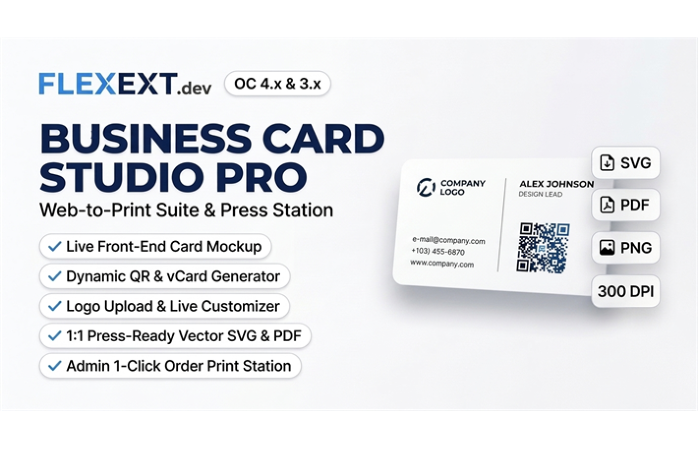 Business Card Studio Pro & Web-to-Print Suite with Dynamic QR vCard & Print Station