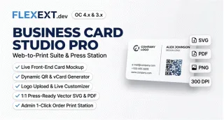 Business Card Studio Pro & Web-to-Print Suite with Dynamic QR vCard & Print Station