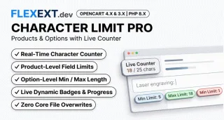 FlexExt Character Limit Pro (Products & Options) with Live Counter