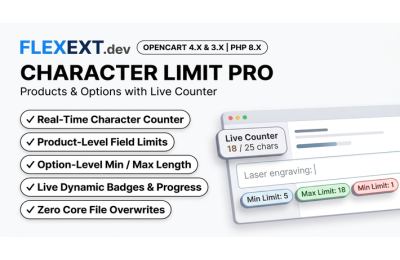 FlexExt Character Limit Pro (Products & Options) with Live Counter