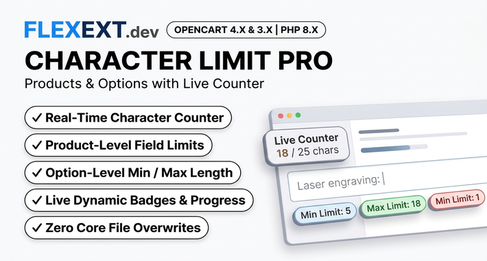 FlexExt Character Limit Pro (Products & Options) with Live Counter