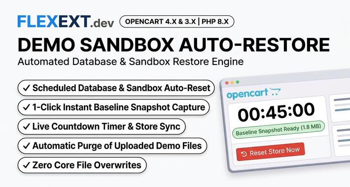 Automated Demo Reset & Baseline Restore System for OpenCart