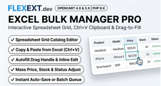Excel-like Bulk Manager Pro (Spreadsheet Catalog Grid & Drag-to-Fill)