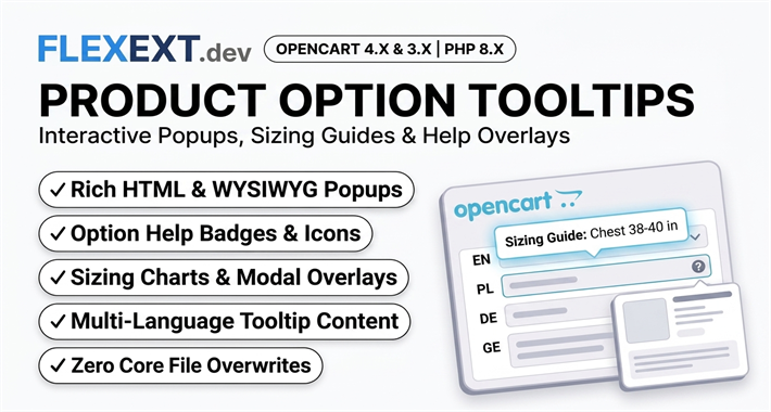 Option Tooltips & Interactive Help Popovers for OpenCart
