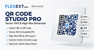 QR Code Studio Pro – Vector SVG, PNG & JPG Generator for OpenCart 4 & 3