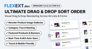 Ultimate Drag & Drop Sort Order for OpenCart (All Lists & Forms)
