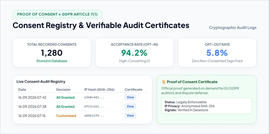 GDPR Consent Registry & Audit Log Viewer