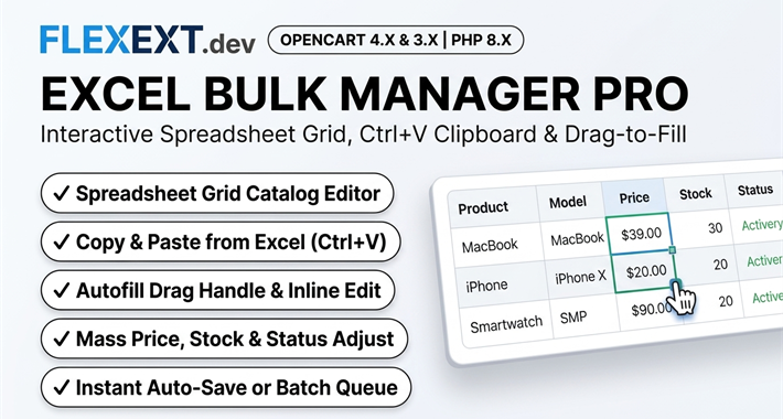 FlexExt Excel-like Bulk Manager Pro Showcase Banner