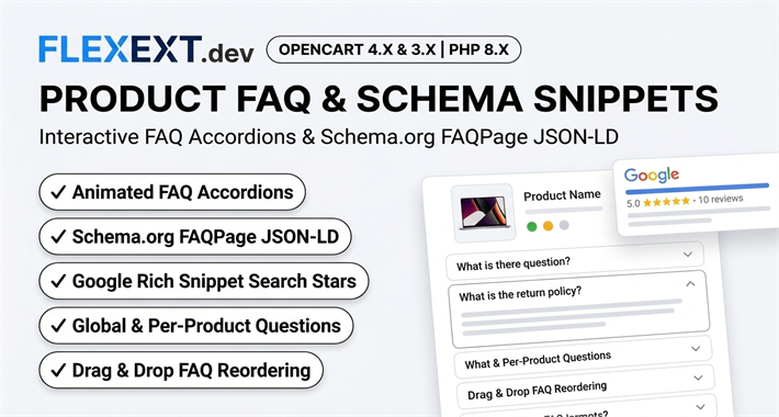 Product FAQ & Schema.org Rich Snippets Showcase Banner